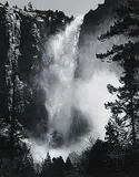 Bridal Veil Fall by Ansel Adams, 1927, silver photograph on paper, sold Dec 2002