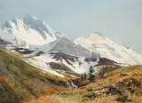 Percy Dixon, Untitled - Snow-capped Mountains, watercolour on paper