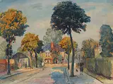 Francis Dodd, Turks Head Avenue, watercolour on paper
