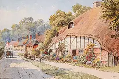 Village in Warwickshire by James McGavin Greig, watercolour on paper, sold Dec 2002