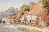 James McGavin Greig, Village in Warwickshire, watercolour on paper