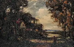 John Rabone Harvey, Untitled - Returning Home, oi on paper board