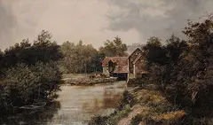 William Howard, Untitled - The Mill on the Canal, oil on canvas