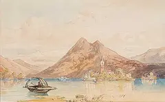 Isola Pescatore, Lago Maggiore by George Clarkson Stanfield, watercolour on paper, sold Dec 2002