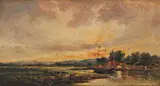 Alfred Vickers, Untitled - Pastoral Harbour, 1862, oil on panel