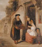 Thomas Webster, The Travelling Jeweller, oil on wood panel