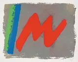 Jack Bush, Red M #XIV/XV, 1971, colour silkscreen on paper