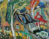 Pierre Bedard, Bonheur d'occasion, oil on hard board