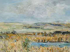 Hendrik Bres, Untitled - Fall Landscape, 1978, oil on hard board