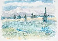 Nancy Day, Moody Mountain, 1990, watercolour on paper