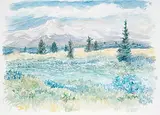 Nancy Day, Moody Mountain, 1990, watercolour on paper