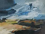 Leslie Frederick Graff, Landscape Impression, oil on hard board
