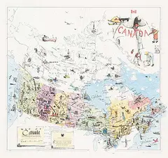 William Kurelek, Map of Canada #285/554, 1975, photo-lithographic reproduction on paper