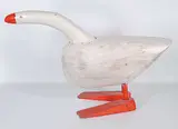 Eddie Mandaggio, Untitled - White Goose, painted wood sculpture