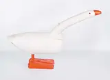 Eddie Mandaggio, Untitled - White Goose, painted wood sculpture