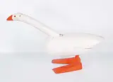 Eddie Mandaggio, Untitled - White Goose, painted wood sculpture