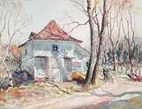 James McCorkindale, Untitled - Cottage Scene near Melbourne, Quebec, watercolour on paper