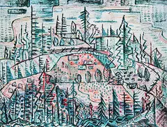 William J.B. Newcombe, Bush Land, oil on canvas board
