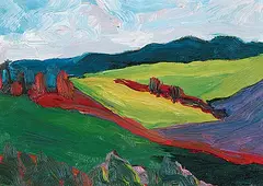 Sharon Thirkettle, Sunlit Field, 1999, acrylic on hard board