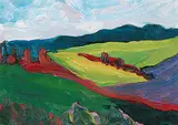 Sharon Thirkettle, Sunlit Field, 1999, acrylic on hard board