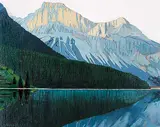H. William Townsend, Evening Patterns at Emerald Lake, oil on wood board