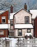 John Kasyn, Back Yard on Wilcox St., oil on hard board