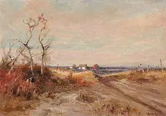 Augustus Frederick Lafosse Kenderdine, The Fawn Trail, oil on canvas board
