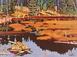 Beaver Flats, September by Illingworth Kerr, 1986, oil on canvas board, sold Apr 2002