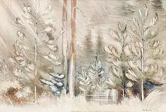 John Martin, Untitled - Little Pine, Quetico, 1959, watercolour and ink on paper
