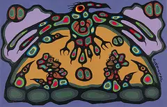 Norval Morrisseau, Thunderbird Appears at Medicine Tent, 1977, acrylic on canvas