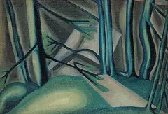 Lowrie Lyle Warrener, Edge of Lake, Lake of Bays, 1939, oil on hard board