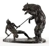 John Weaver, Untitled - Grizzly at Spear Point #11/25, bronze sculpture