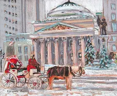 Place d'Armes, Montreal by Lucienne Boucher Zegray, 2000, pastel on paper, sold Apr 2002