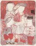 Maxwell Bennett Bates, Children #11/15, 1957, colour lithograph on paper