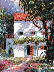 André Bertounesque, This House, My Dream, oil on hard board