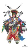 Radford Blackrider, Men's Traditional, 1993, acrylic and ink on archival mat
