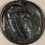 Dora de Pedery-Hunt, Untitled - Owl Medallion, 1964, bronze sculpture