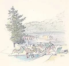 E. Eric Goldberg, Untitled - On the Lake, mixed media on paper