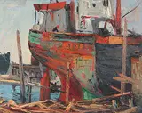 William John Hopkinson, In Dry Dock for Repairs, oil on particle board