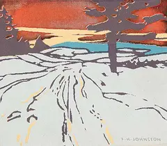 Frank Johnston, Sunset Glory, 1931, colour silkscreen on paper