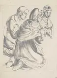 Somairle MacCana, Untitled - Study for Irish Nativity Scene, 1944, graphite on paper board