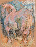 Manly MacDonald, Untitled - In the Stable, pastel on paper