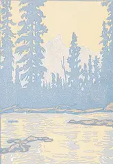 Thomas Wesley McLean, Cathedral Mountain, 1931, colour wood block on paper