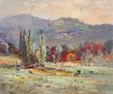 Dorothy McKay, Chemainus Pasture, oil on hard board