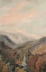 Rev. Dr. John Williams Ogden, The Lions from Capilano Hotel, Vancouver, B.C., oil on paper board