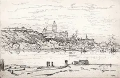 Robert Pilot, Quebec from Pointe Levis, 1925, etching on paper