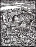 Clifford Foard Robinson, Alberta Rural #B 15/25, lino block on paper