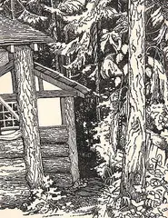 Charles Hepburn Scott, Forest Barn, ink on paper