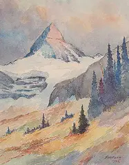 Justin James McCartney Simpson, Untitled - Mount Assiniboine, 1945, watercolour on paper