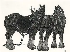 James Agrell Smith, Clyde Team, wood block on paper